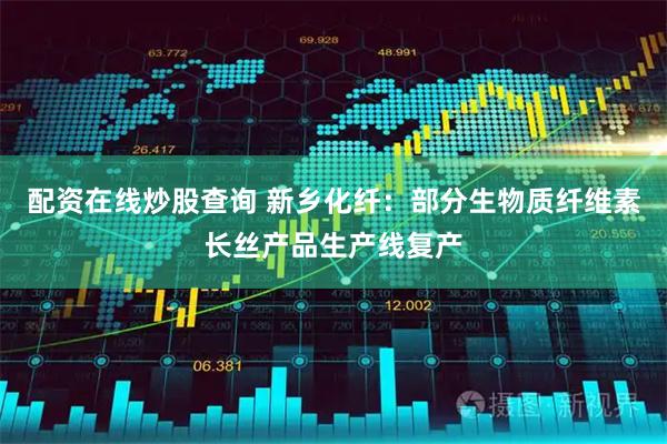 配资在线炒股查询 新乡化纤：部分生物质纤维素长丝产品生产线复产